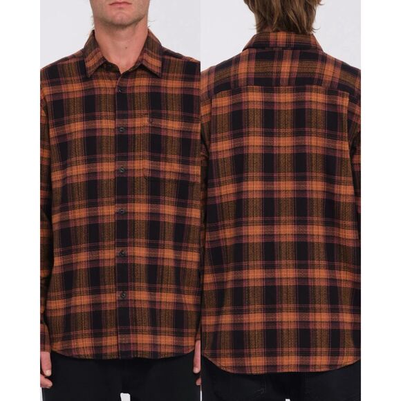 Volcom NWT Baystone Flannel Long Sleeve Black Large - Picture 1 of 6